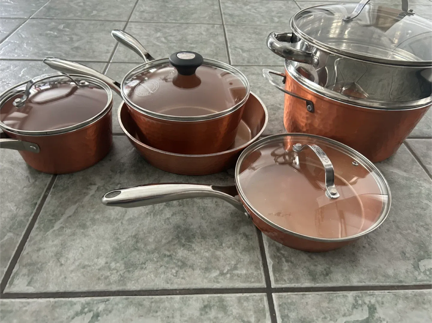 Gotham Steel Hammered Copper Cookware Set