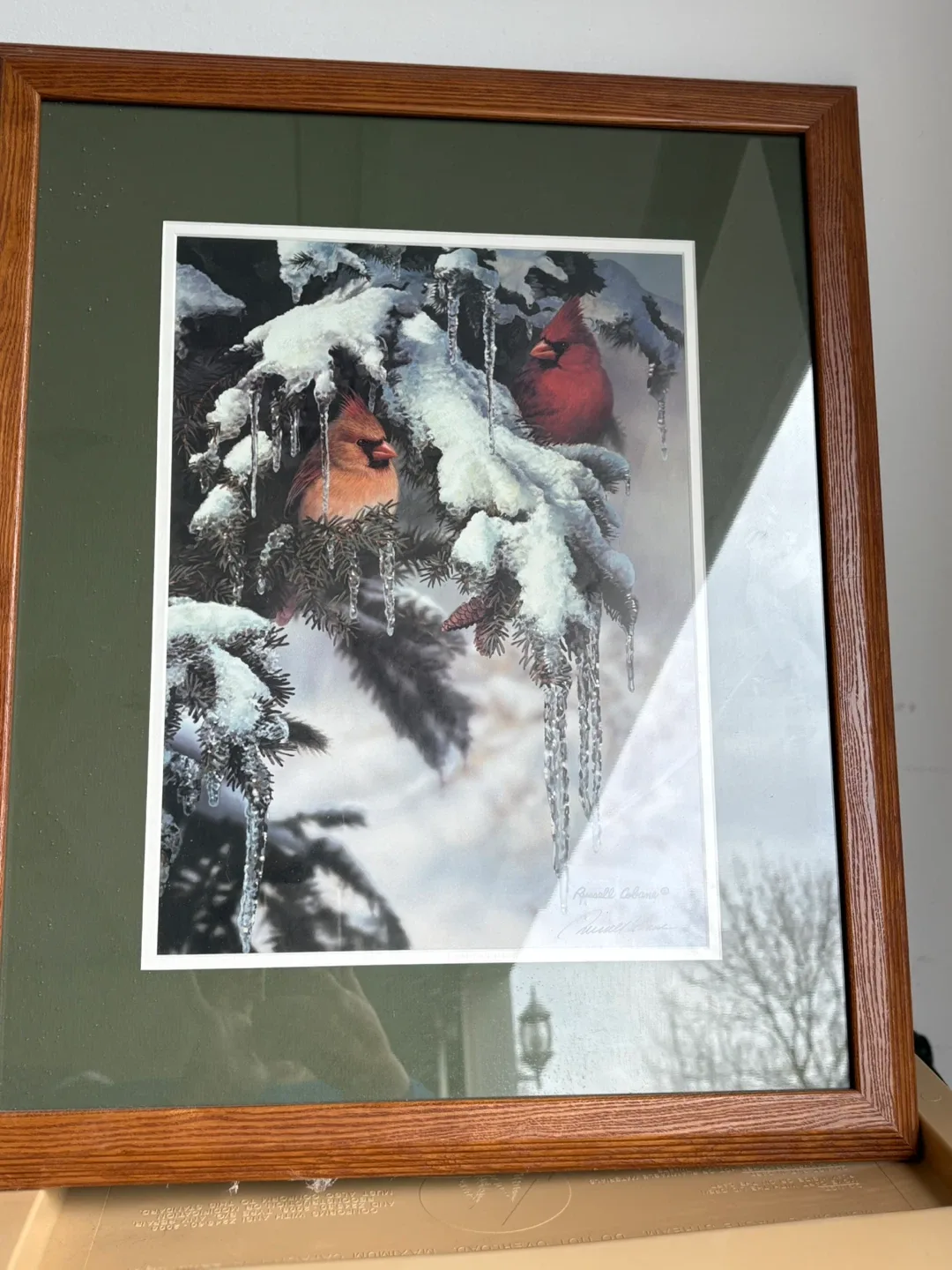 Framed Art Print - Cardinals in Winter
