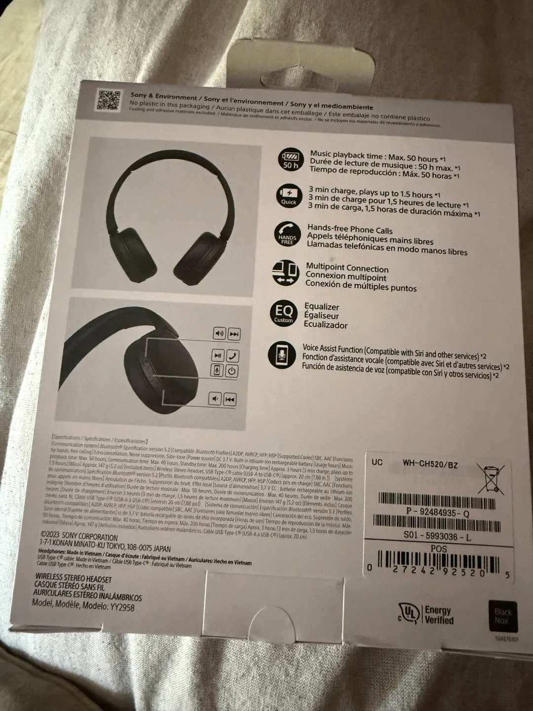 Sony WH-CH520 Wireless Headphones - Black, New image indicator(2)