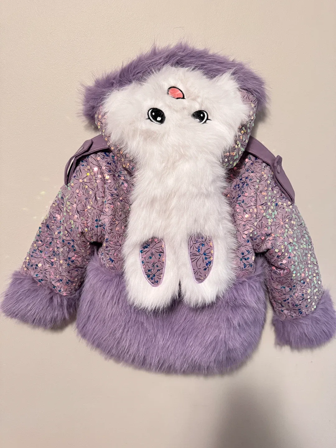 Purple Faux Fur Kids Jacket Toddler size 5-6T image indicator(3)