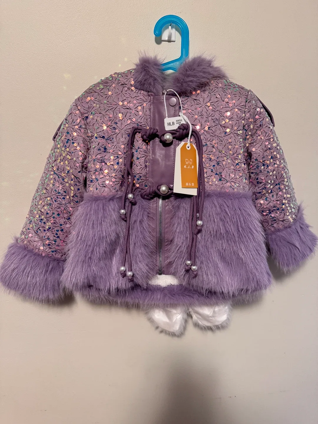 Purple Faux Fur Kids Jacket Toddler size 5-6T