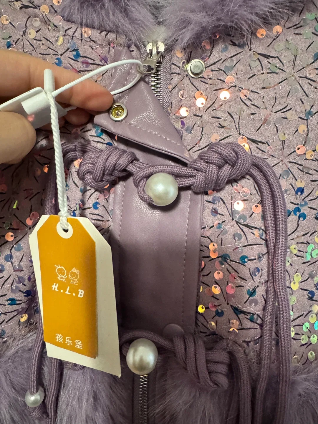 Purple Faux Fur Kids Jacket Toddler size 5-6T image indicator(2)