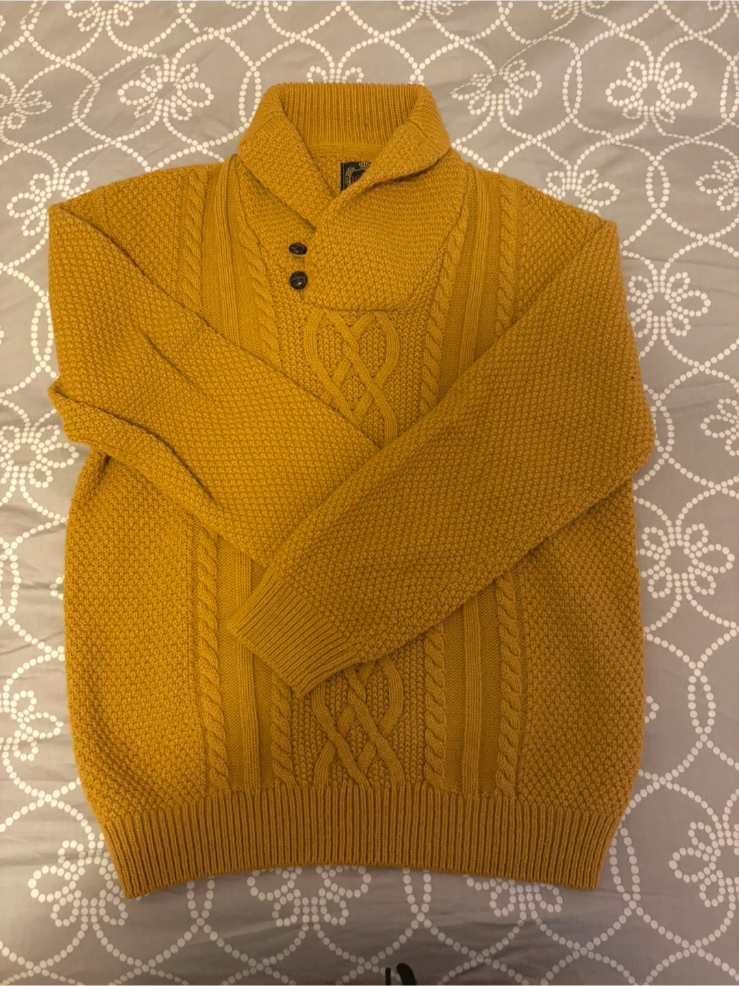 Burton of London Mustard Cable Knit Sweater