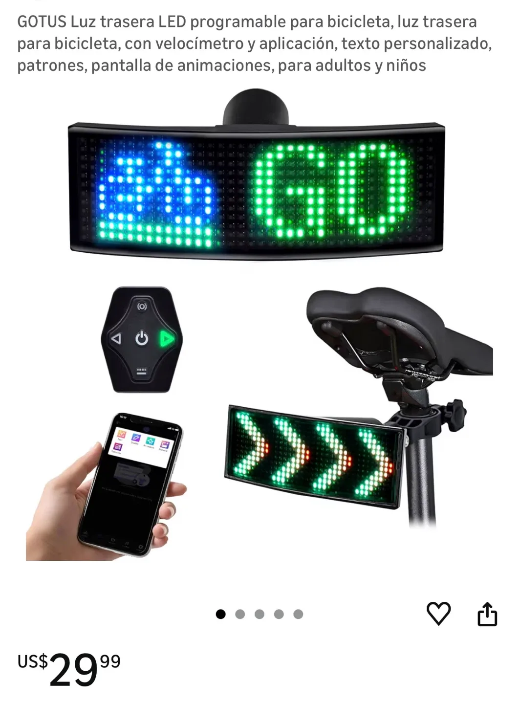 GOTUS Programmable Bicycle Tail Light - New in Box!