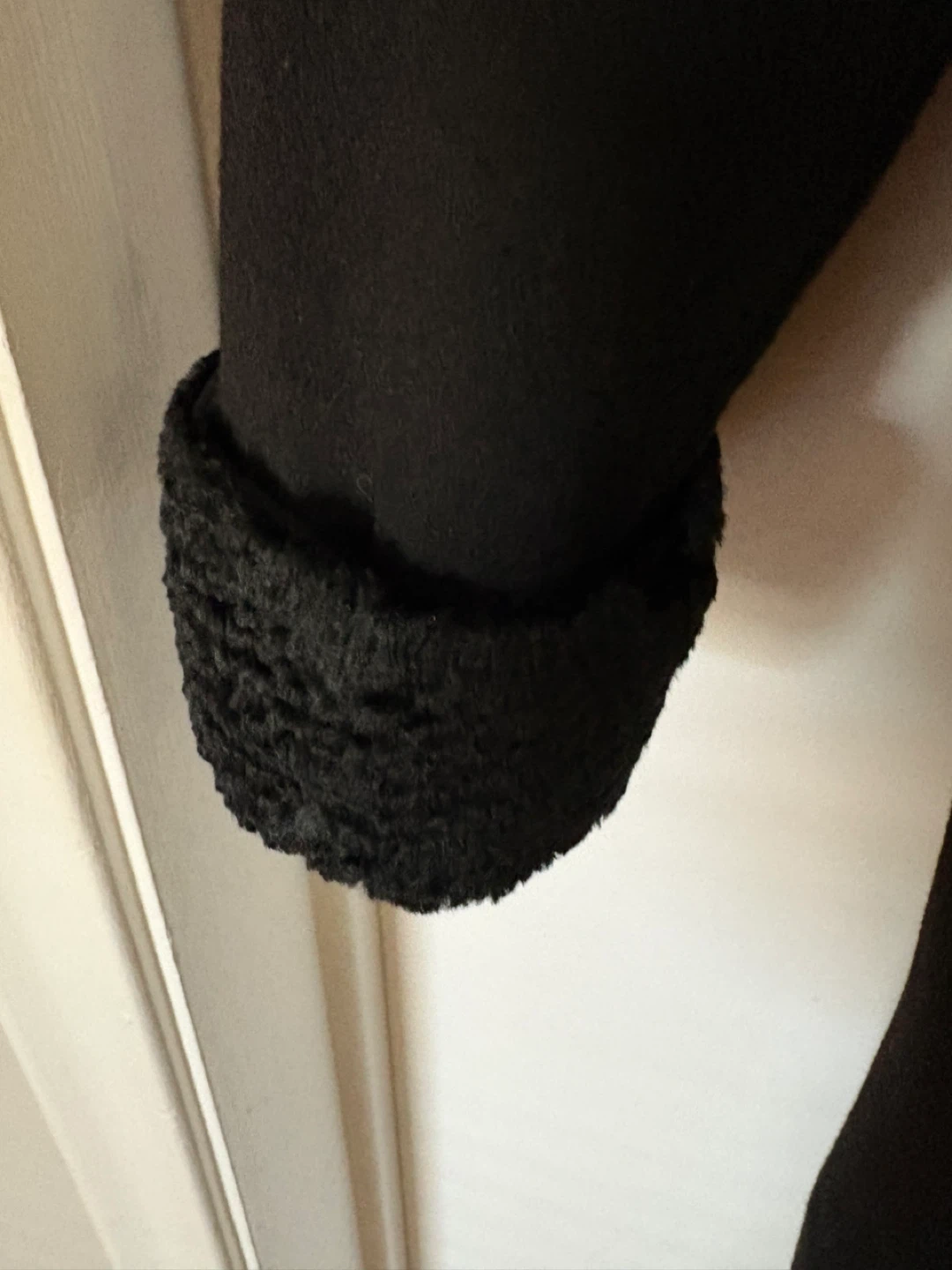 Vintage Homme Black Wool Coat with Faux Fur Trim - photo 3