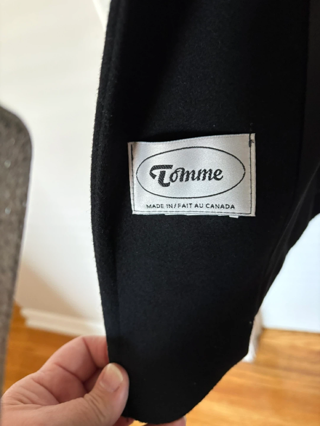 Vintage Homme Black Wool Coat with Faux Fur Trim - photo 4