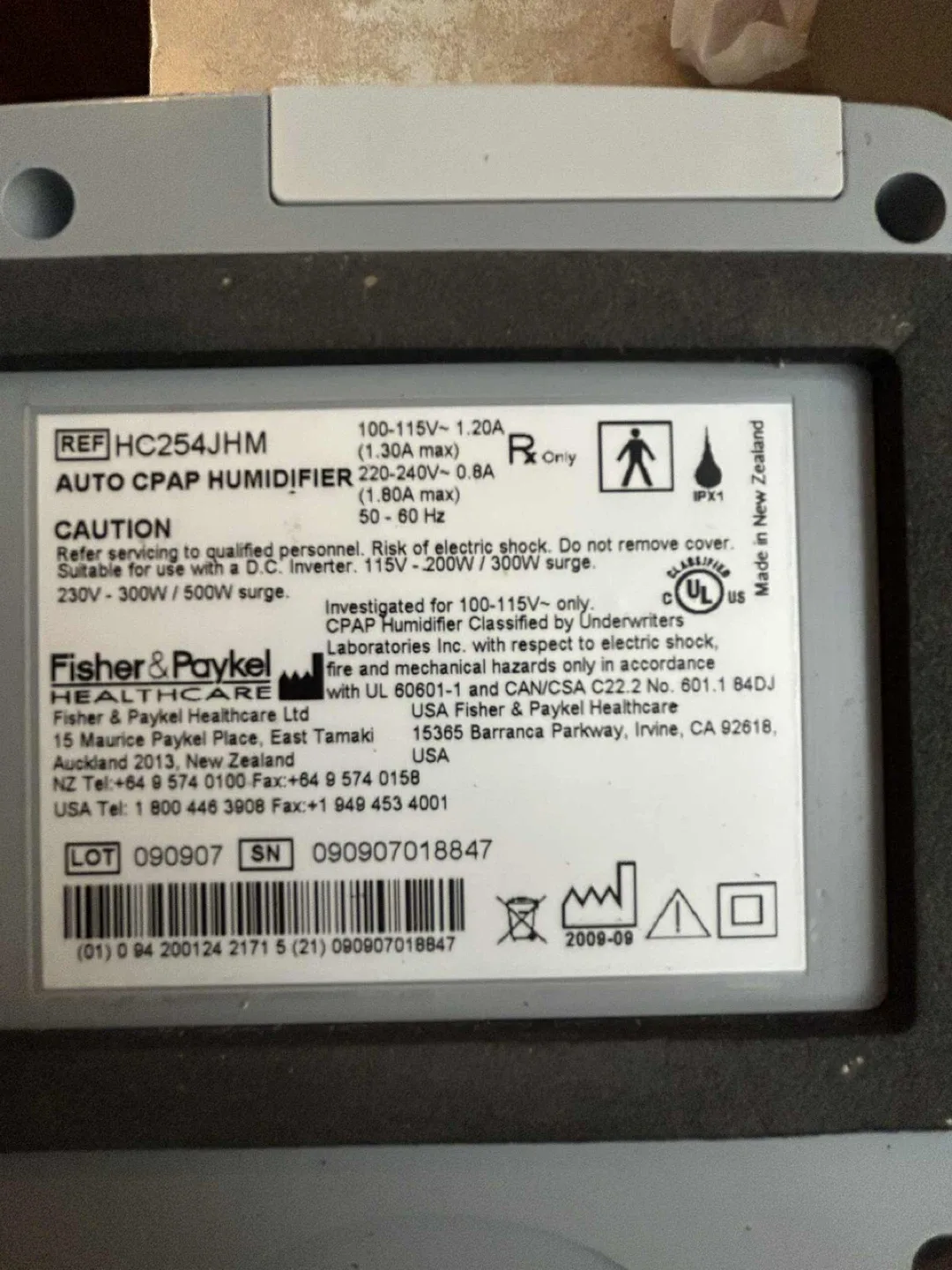 Fisher & Paykel SleepStyle 200 CPAP Humidifier image indicator(3)