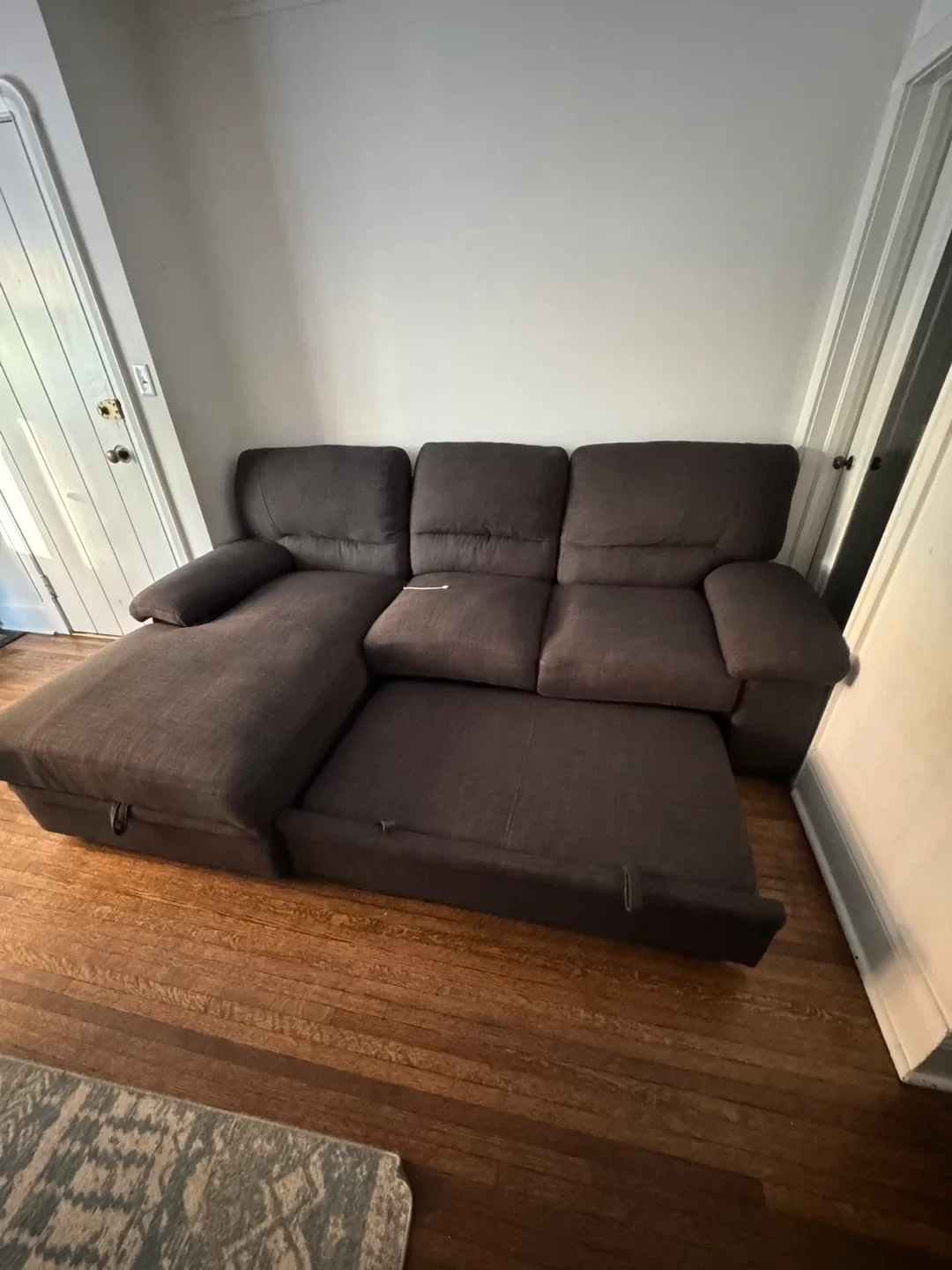 Brown Sectional Sofa with Pull-Out Bed image indicator(4)