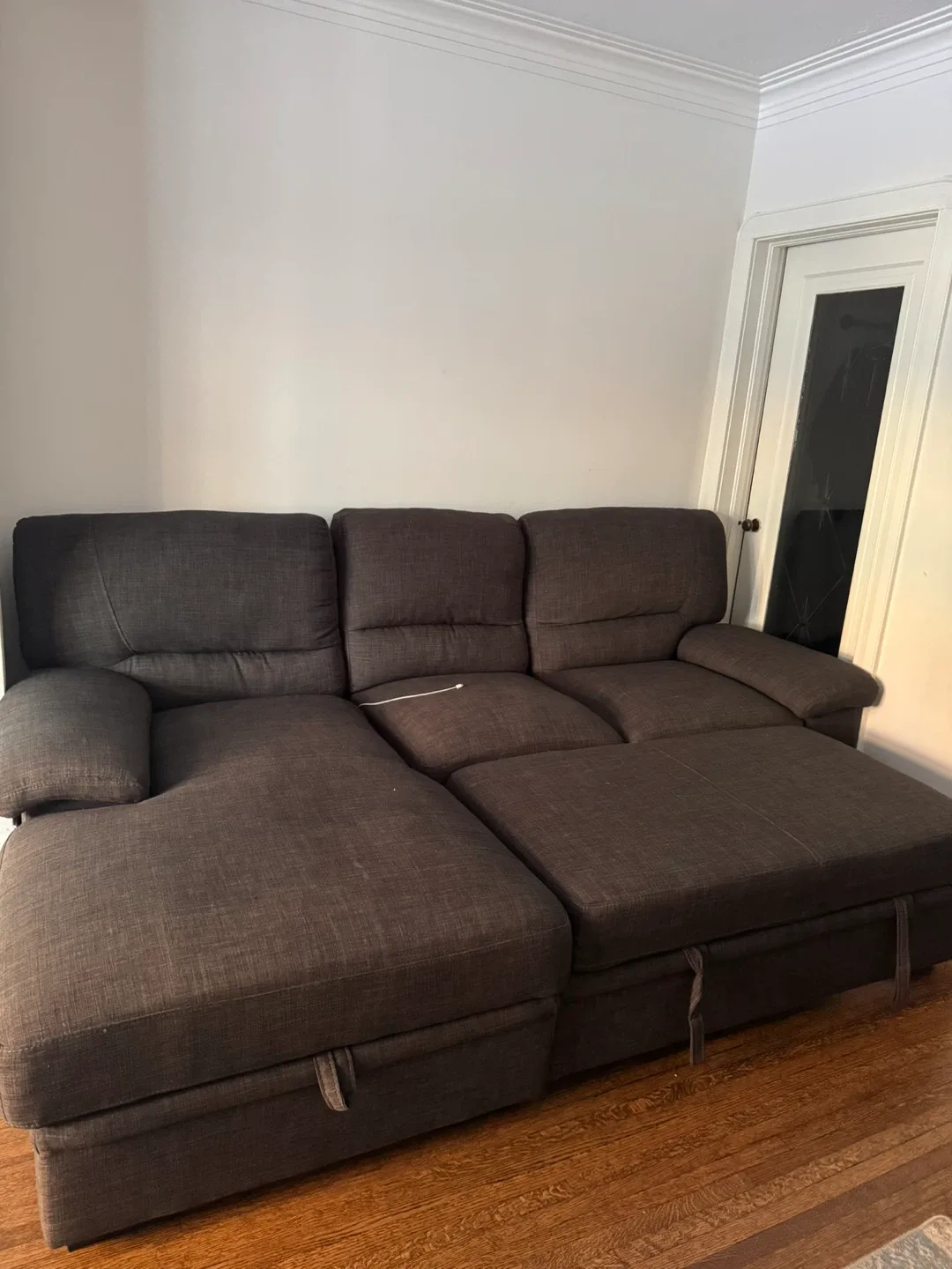 Brown Sectional Sofa with Pull-Out Bed image indicator(2)