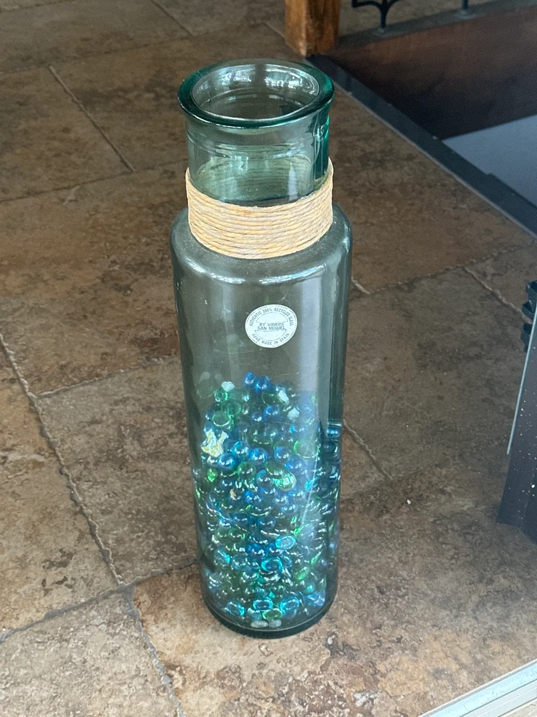 Vidrios San Miguel Recycled Glass Vase with Marbles