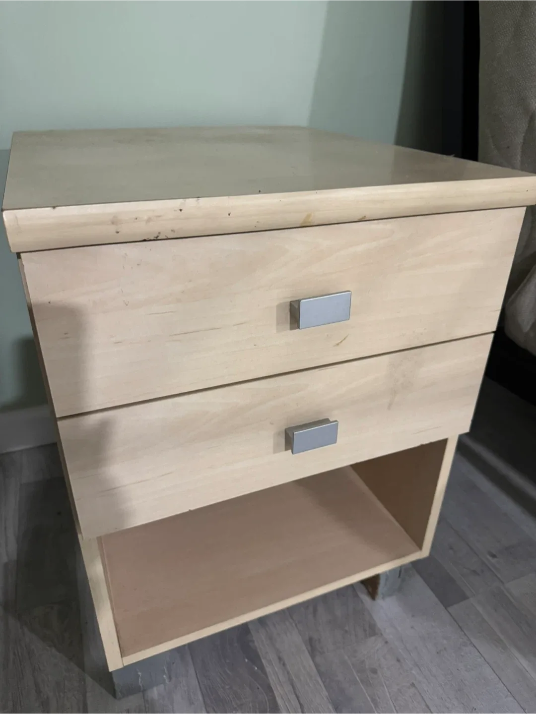 Wooden Bedside Table with 2 Drawers