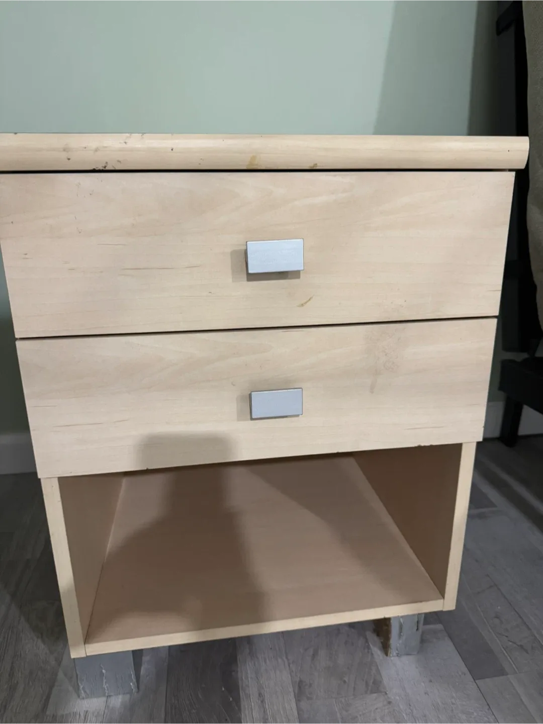 Wooden Bedside Table with 2 Drawers image indicator(2)