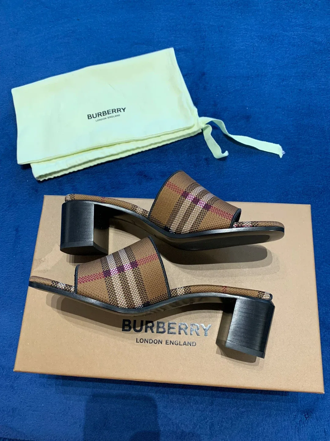 Burberry Plaid Mules Size 36