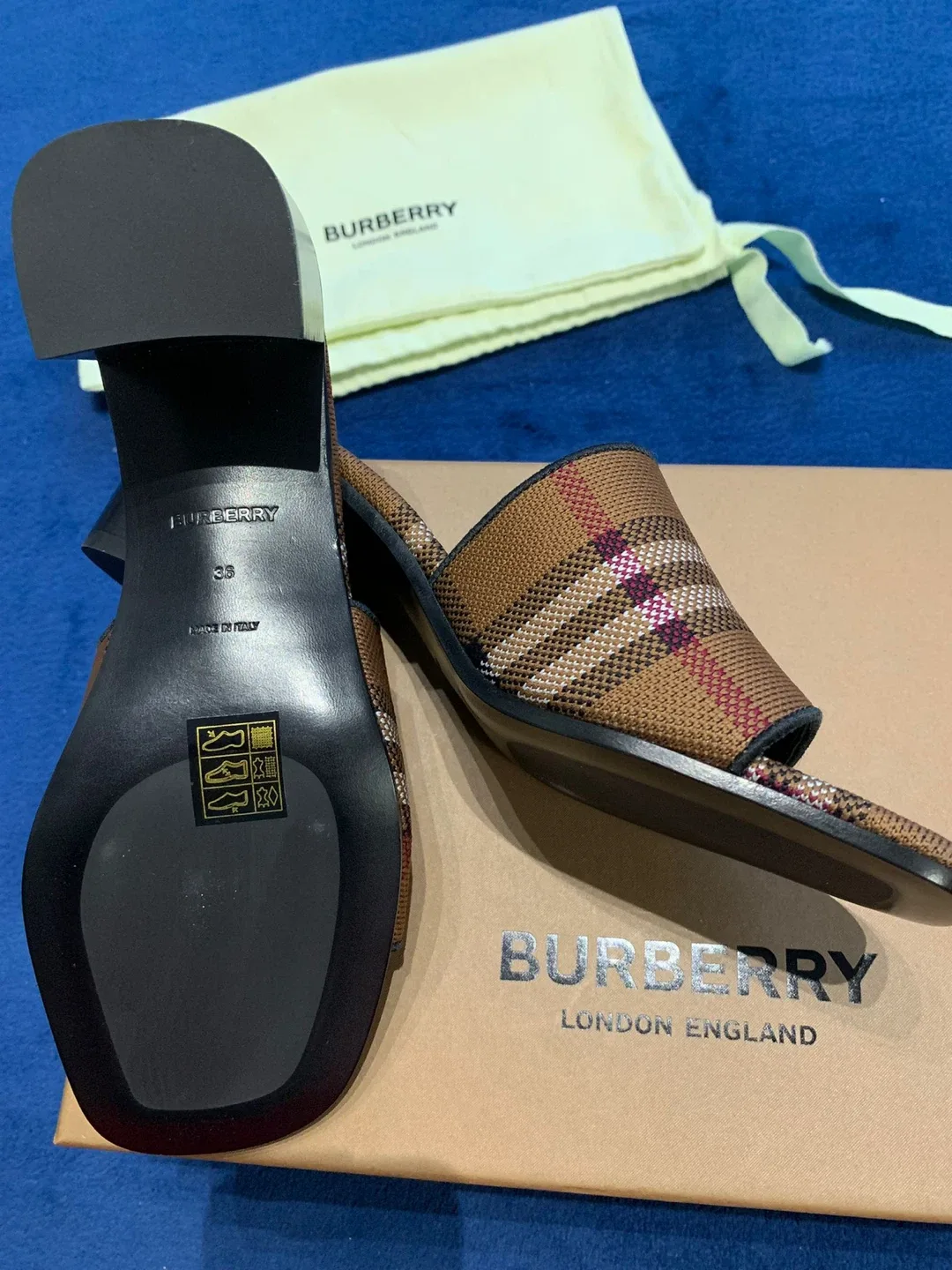 Burberry Plaid Mules Size 36 image indicator(3)