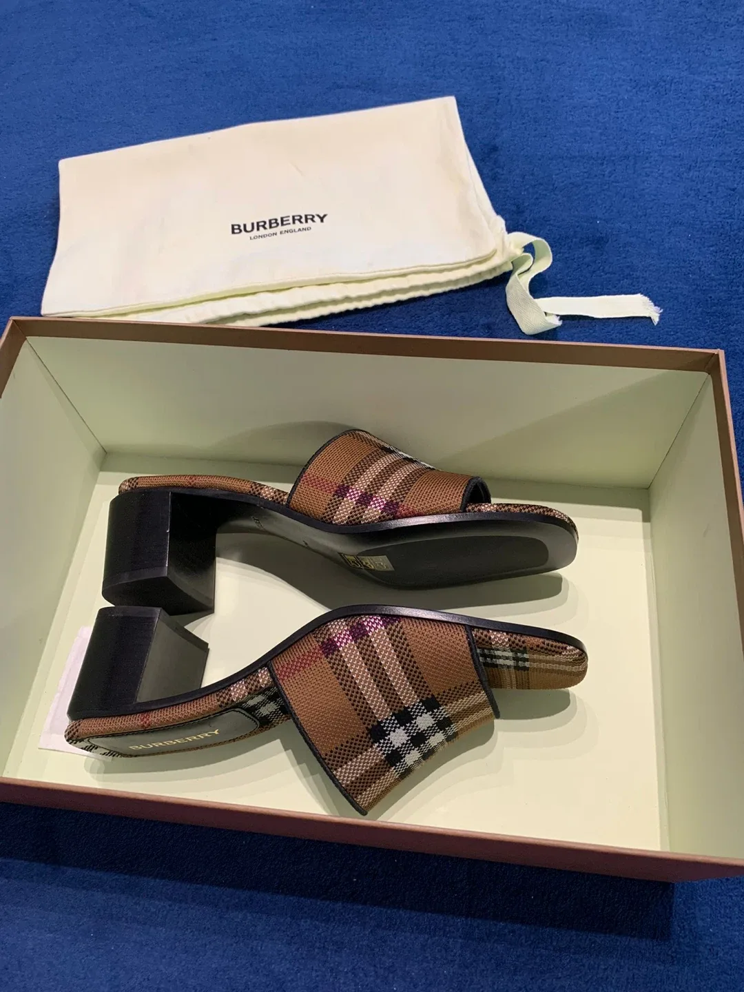 Burberry Plaid Mules Size 36 image indicator(8)