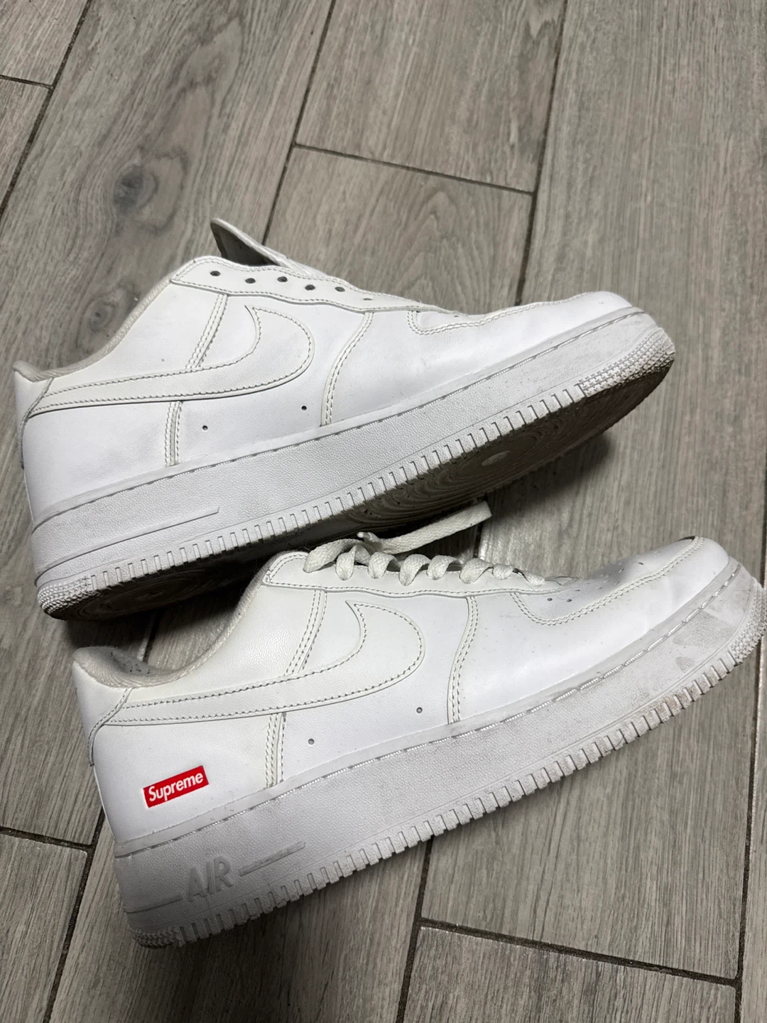 Nike Air Force 1 Supreme White Sneakers - photo 2