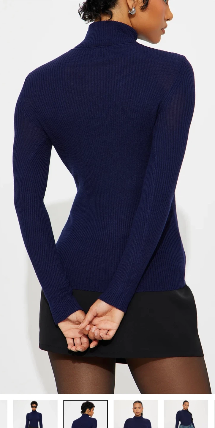 Fashion Nova Navy Ribbed Turtleneck - photo 2