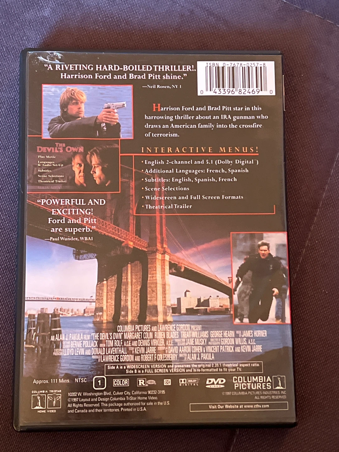 The Devil's Own DVD starring Harrison Ford & Brad Pitt - photo 2