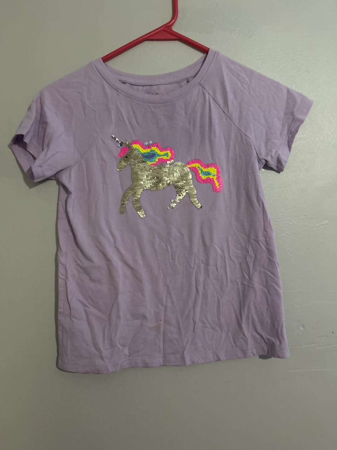 Cat & Jack Unicorn Sequin Tee - Size L #cleanout