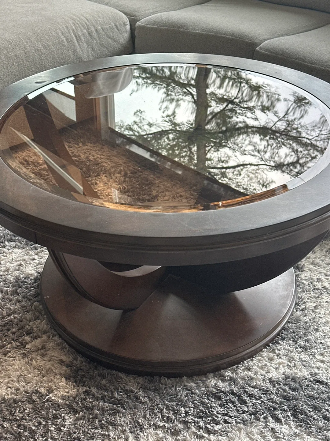 Round Glass Top Coffee Table