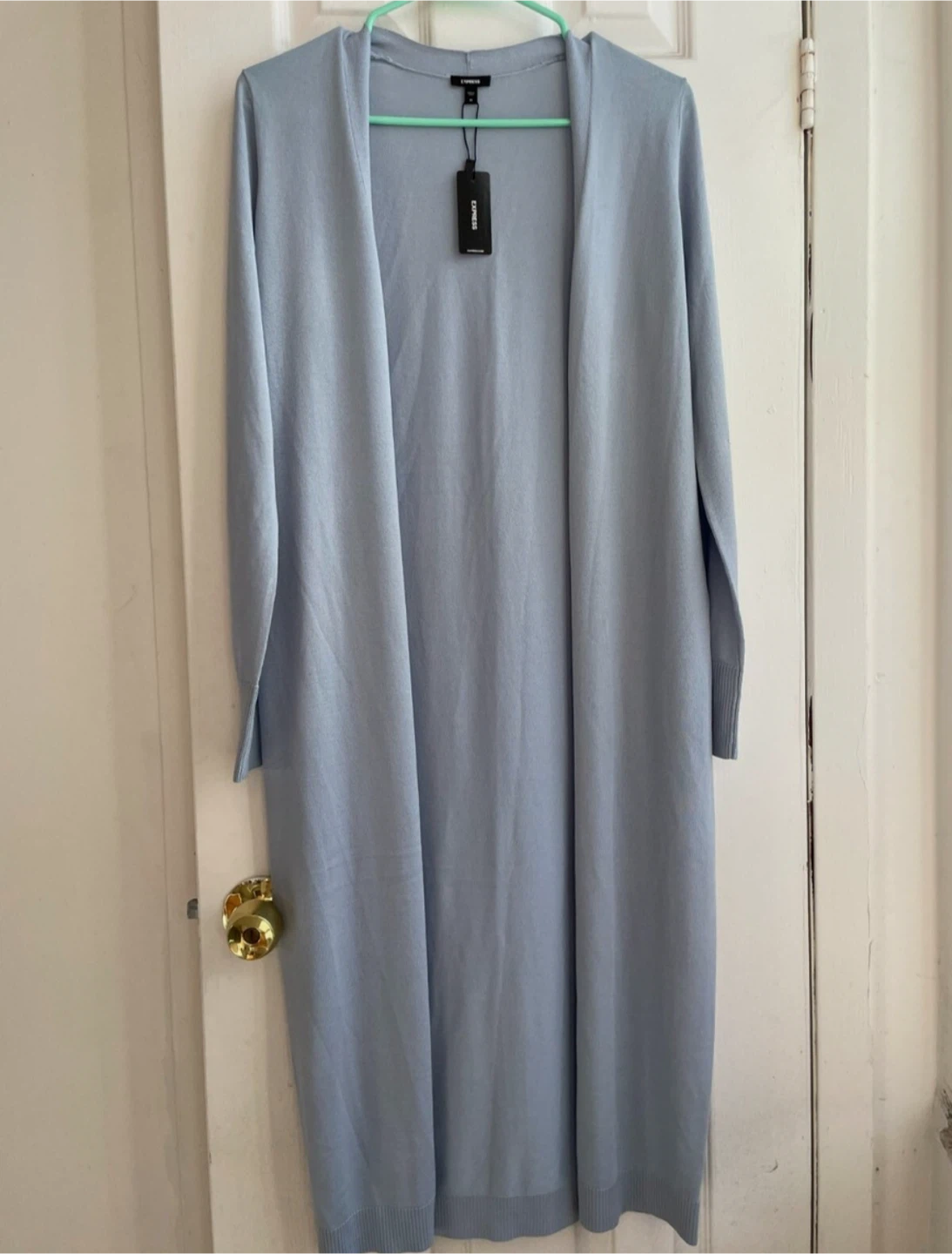 New Express XS Light Blue Duster Cardigan