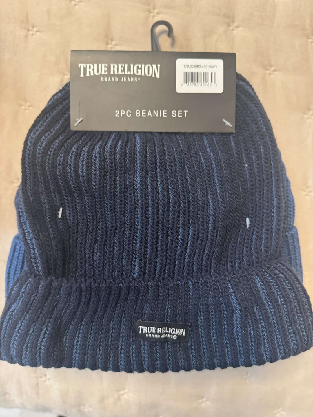 New True Religion 2PC Beanie Set - Navy - photo 3