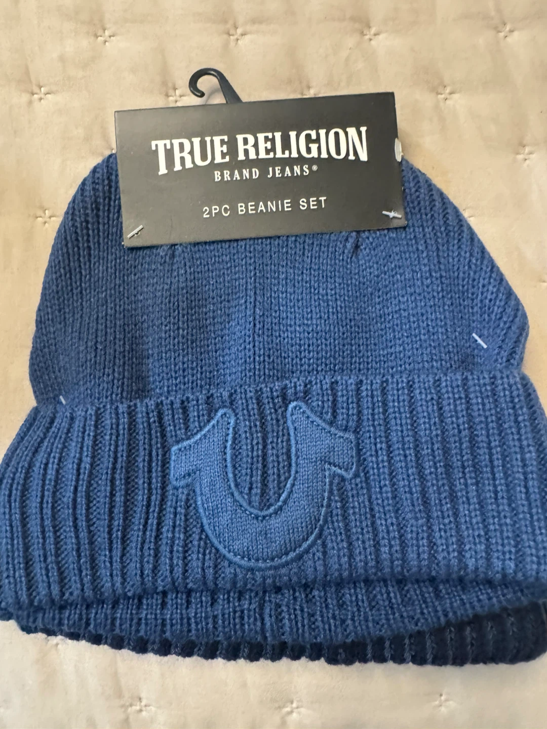 New True Religion 2PC Beanie Set - Navy - photo 4