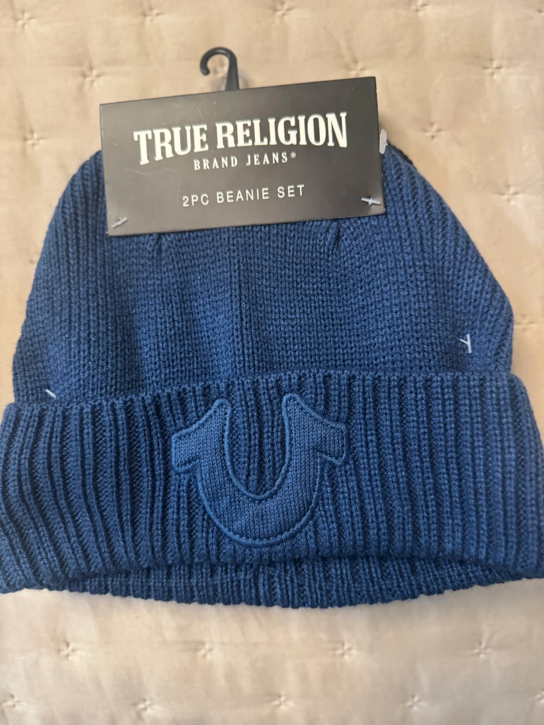 New True Religion 2PC Beanie Set - Navy - photo 2