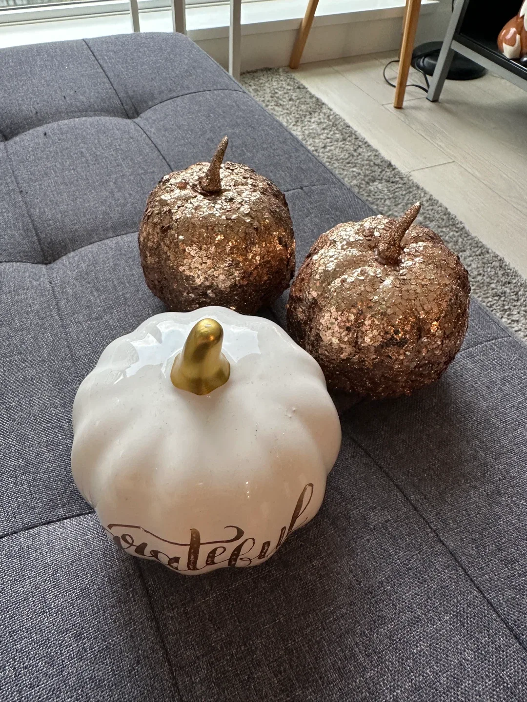 Decorative Pumpkins - White & Gold