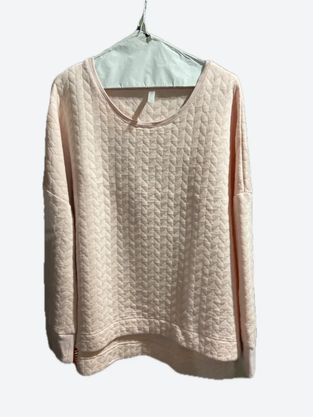 #Cleanout Light Pink Quilted Pullover