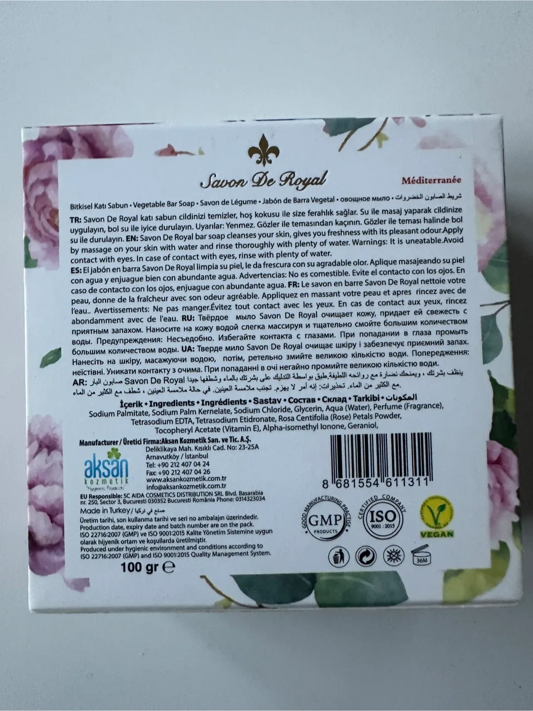 Savon De Royal Rose Vegetable Bar Soap - New image indicator(2)