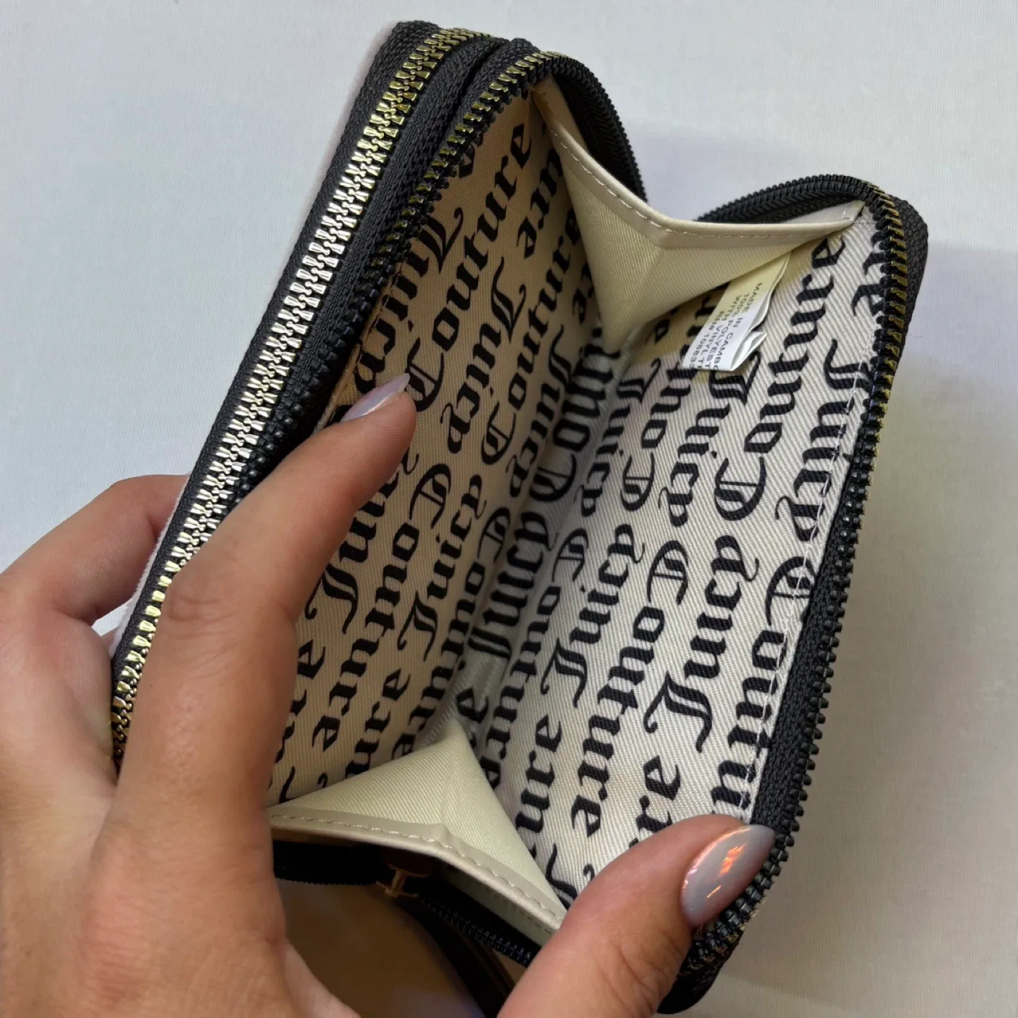 Y2K Juicy Couture Velour Double Zippered Wallet Coin Card Pouch image indicator(7)