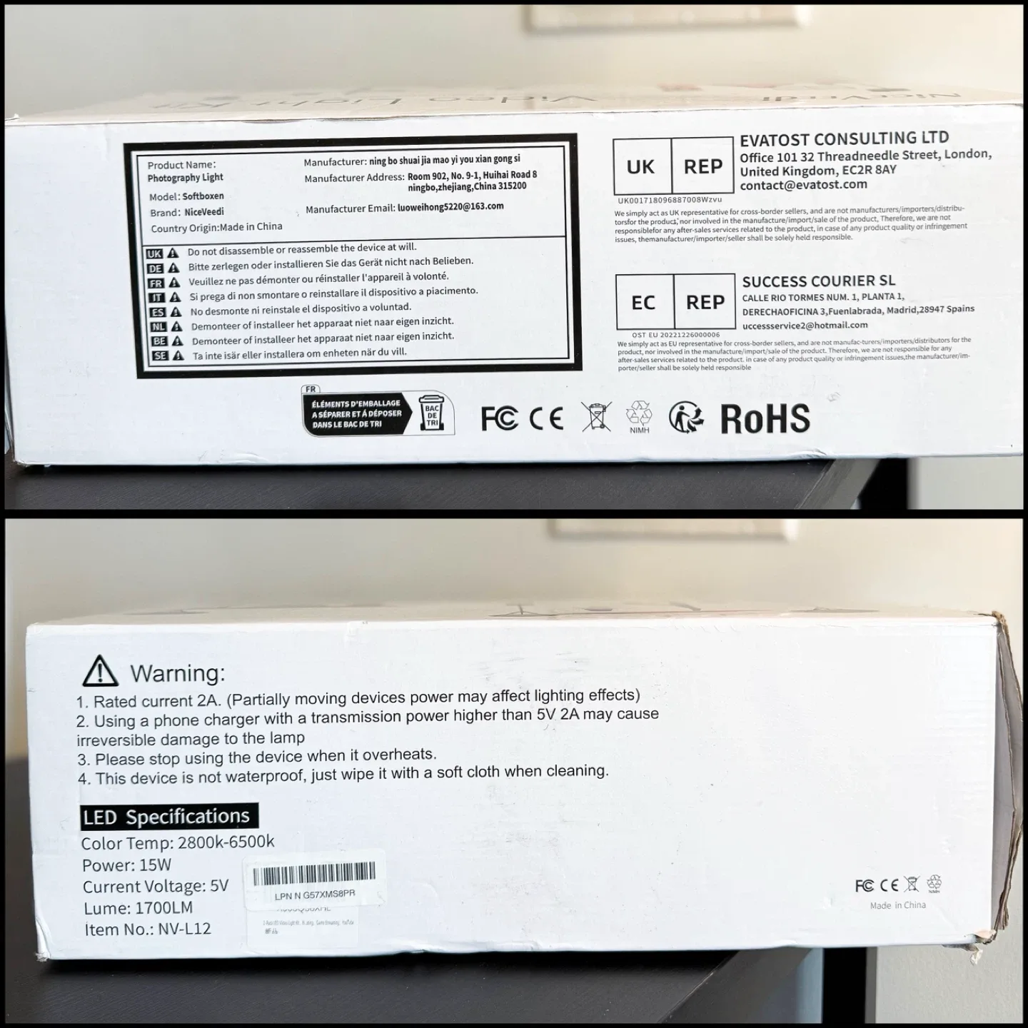 NiceVeedi Video Light Kit, Adjustable Brightness image indicator(5)