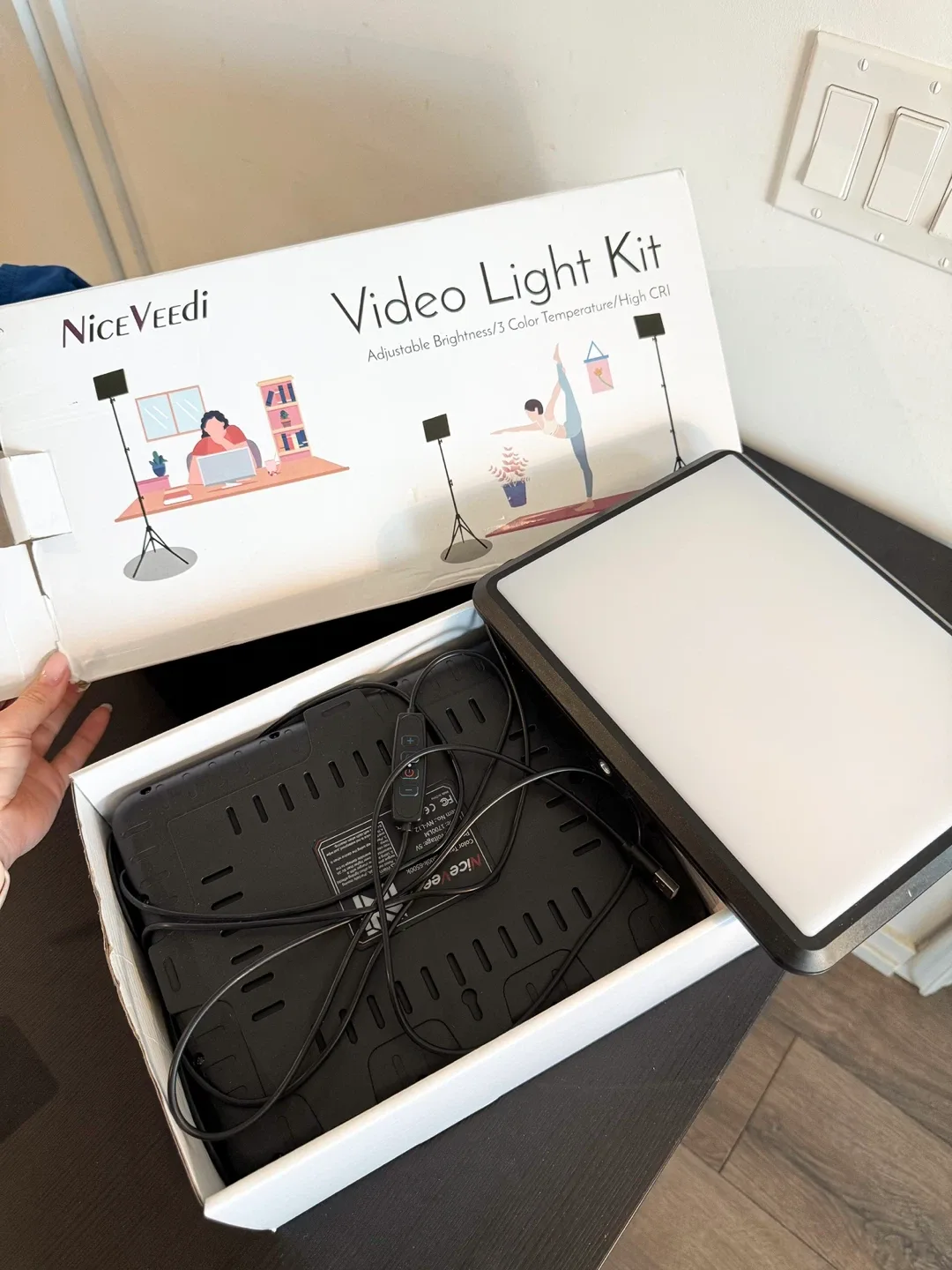 NiceVeedi Video Light Kit, Adjustable Brightness image indicator(8)