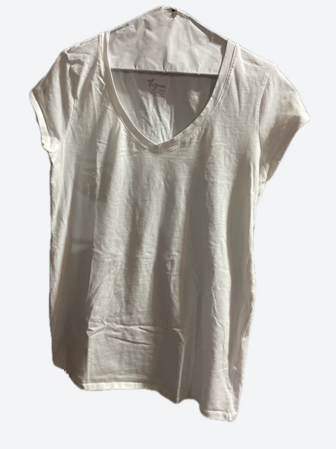 #Cleanout Thyme Maternity White V-Neck T-Shirt