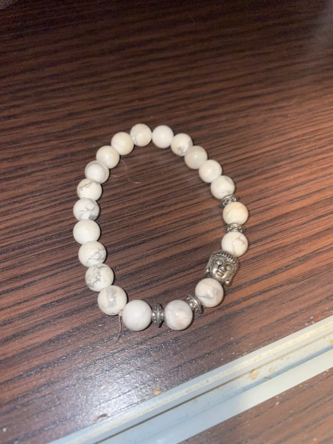 White Stone Buddha Bracelet