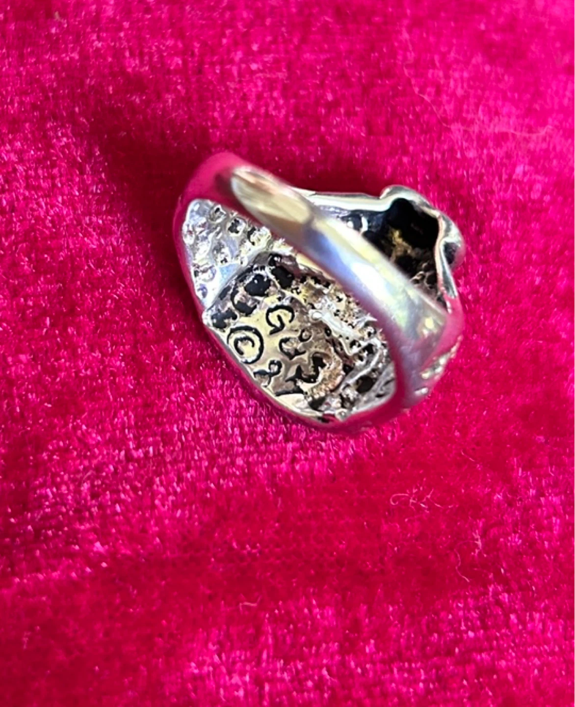 Vintage Biker Ring - Size 8 - G&S - Skull Ring - MENS RING - photo 2