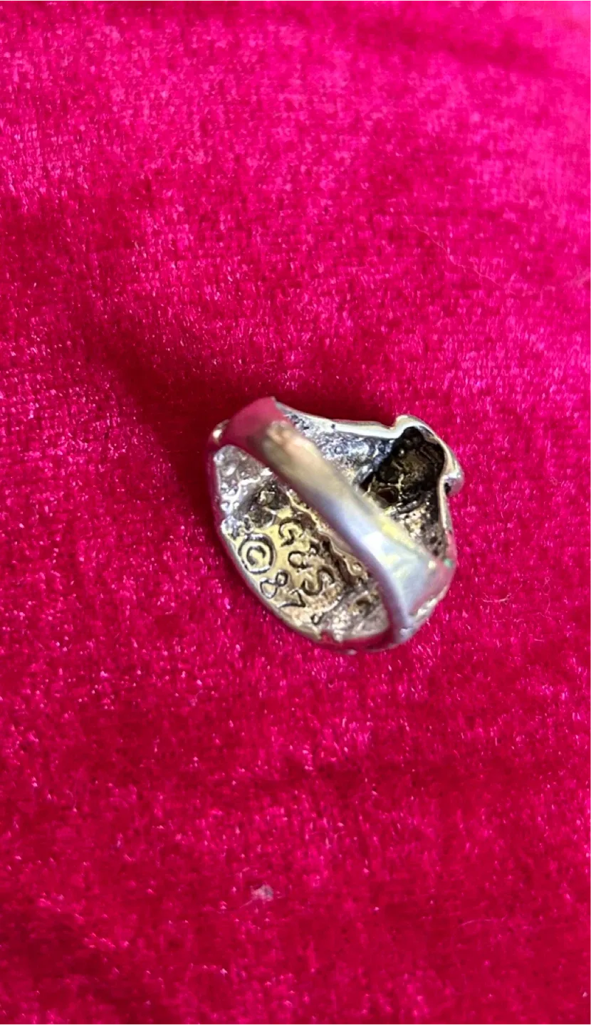 Vintage Biker Ring - Size 8 - G&S - Skull Ring - MENS RING image indicator(5)