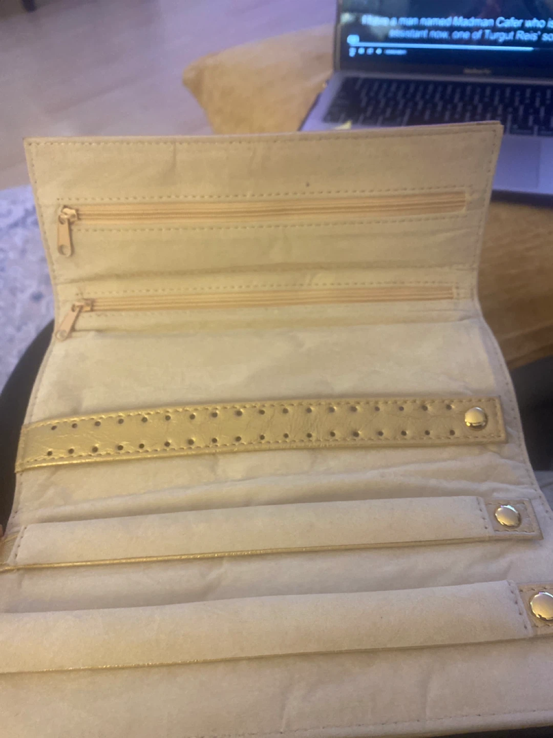 Gold Jewelry Roll Travel Case - photo 5