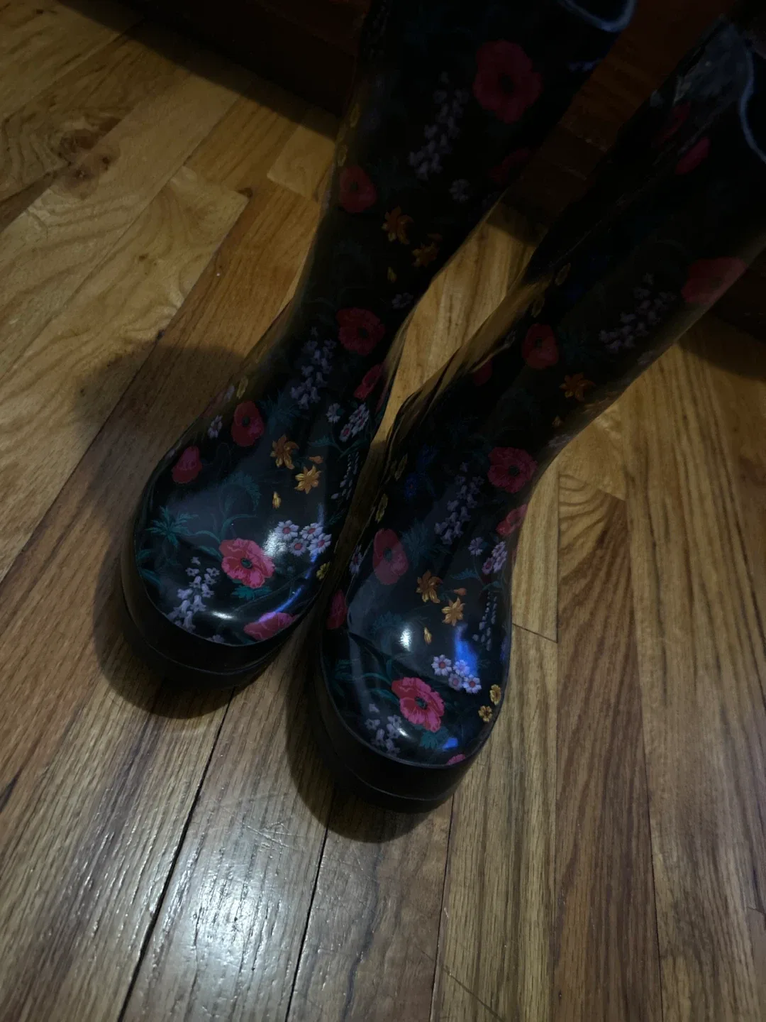 Floral Print Rain Boots - Size 8 #Cleanout