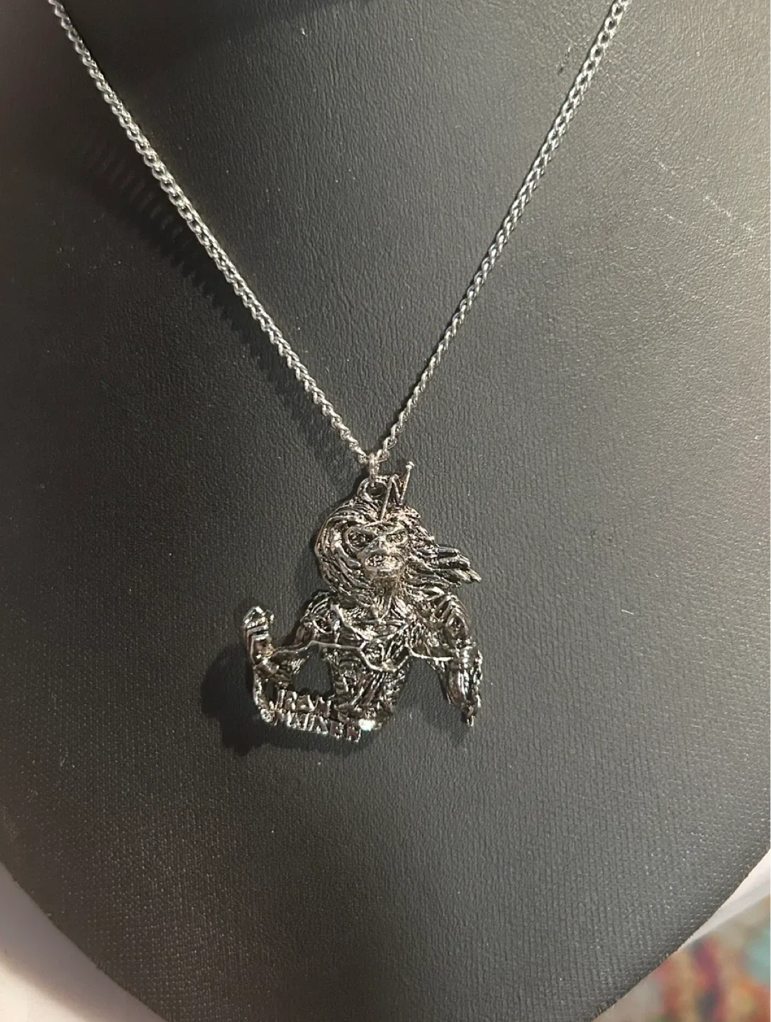 Vintage 1980’s Rare Iron Maiden Eddie Silver Necklace image indicator(3)