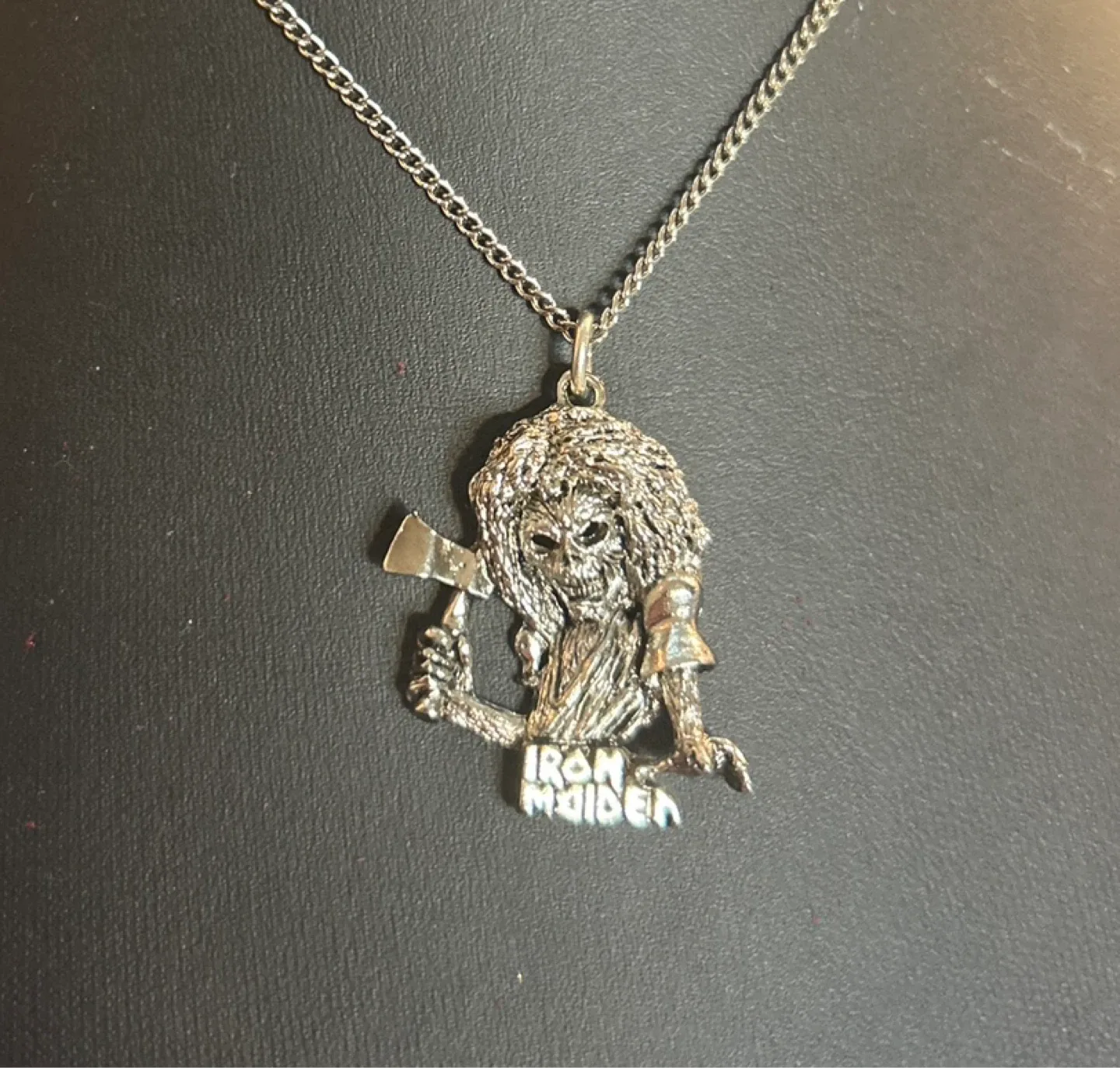 Vintage 1980’s Iron Maiden Silver Necklace