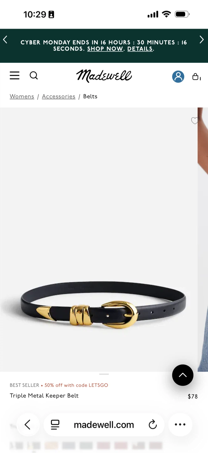 Madewell Triple Metal Keeper Belt - photo 3