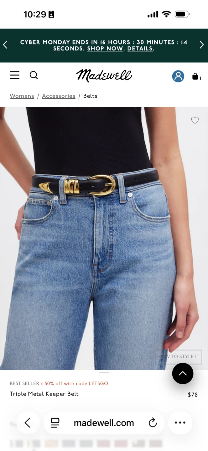 Madewell Triple Metal Keeper Belt - photo 2