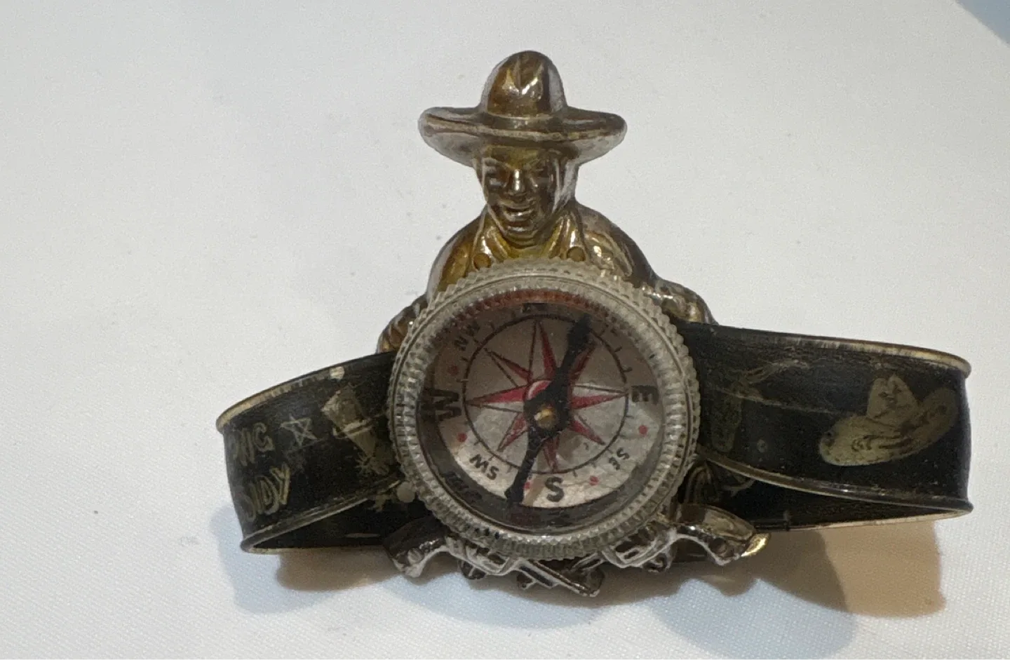 Vintage hop along Cowboy Compass  wristband