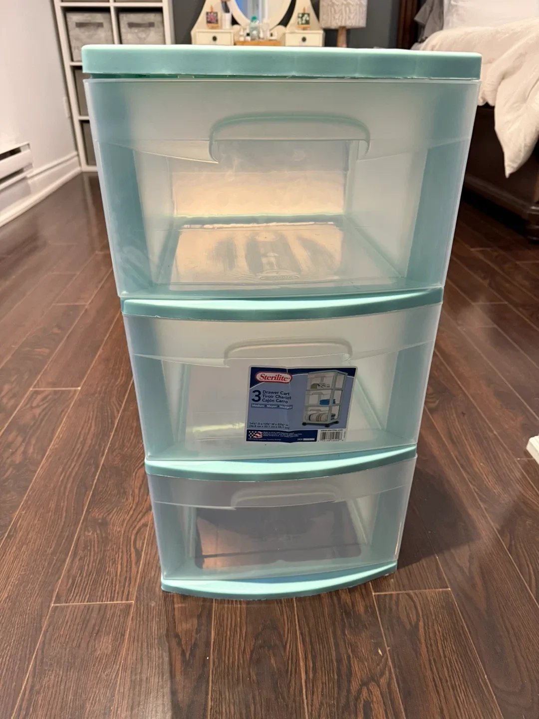 Sterilite 3-Drawer Wide Cart - Mint