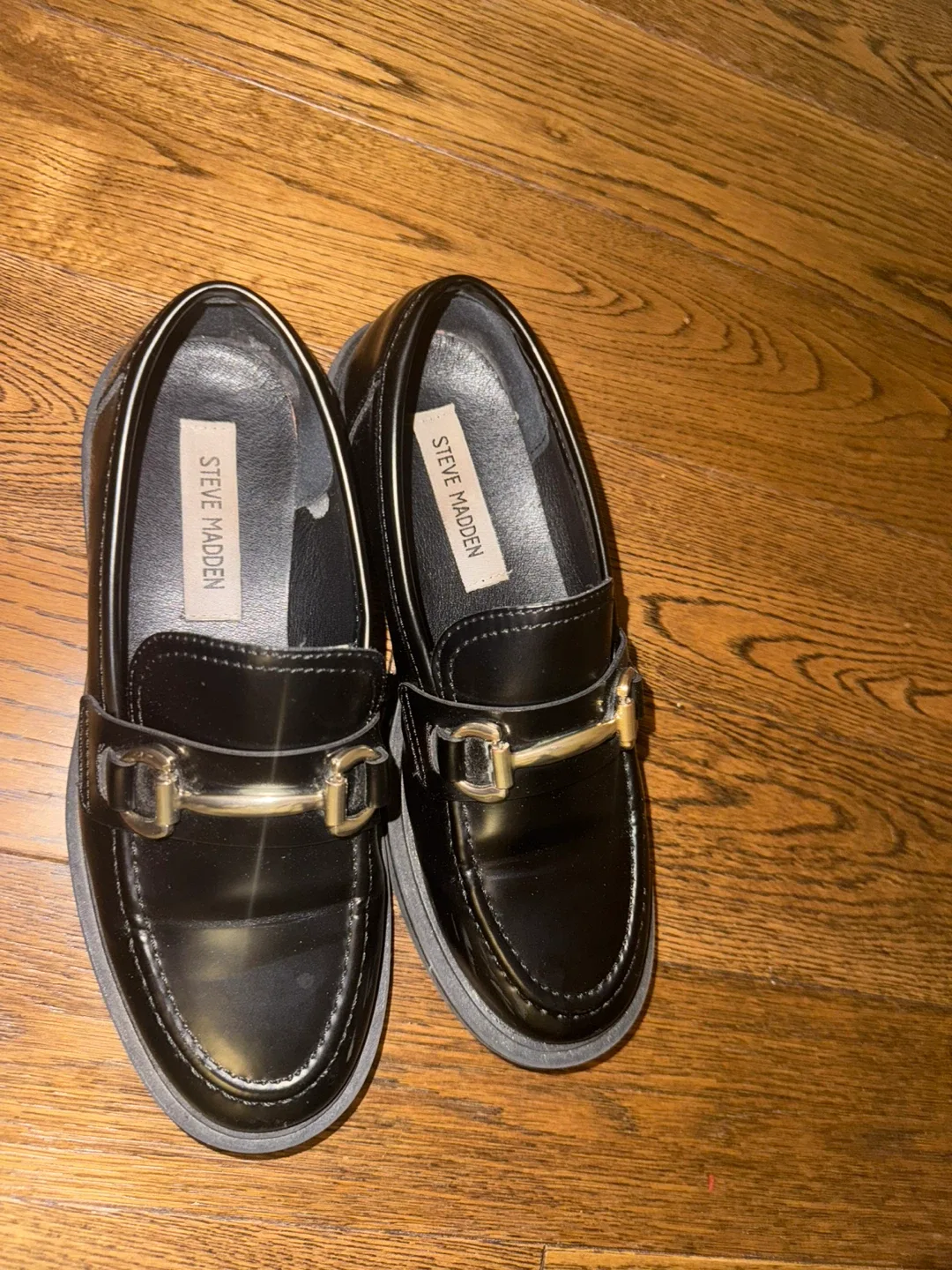 Steve Madden Black Loafers, Size 8