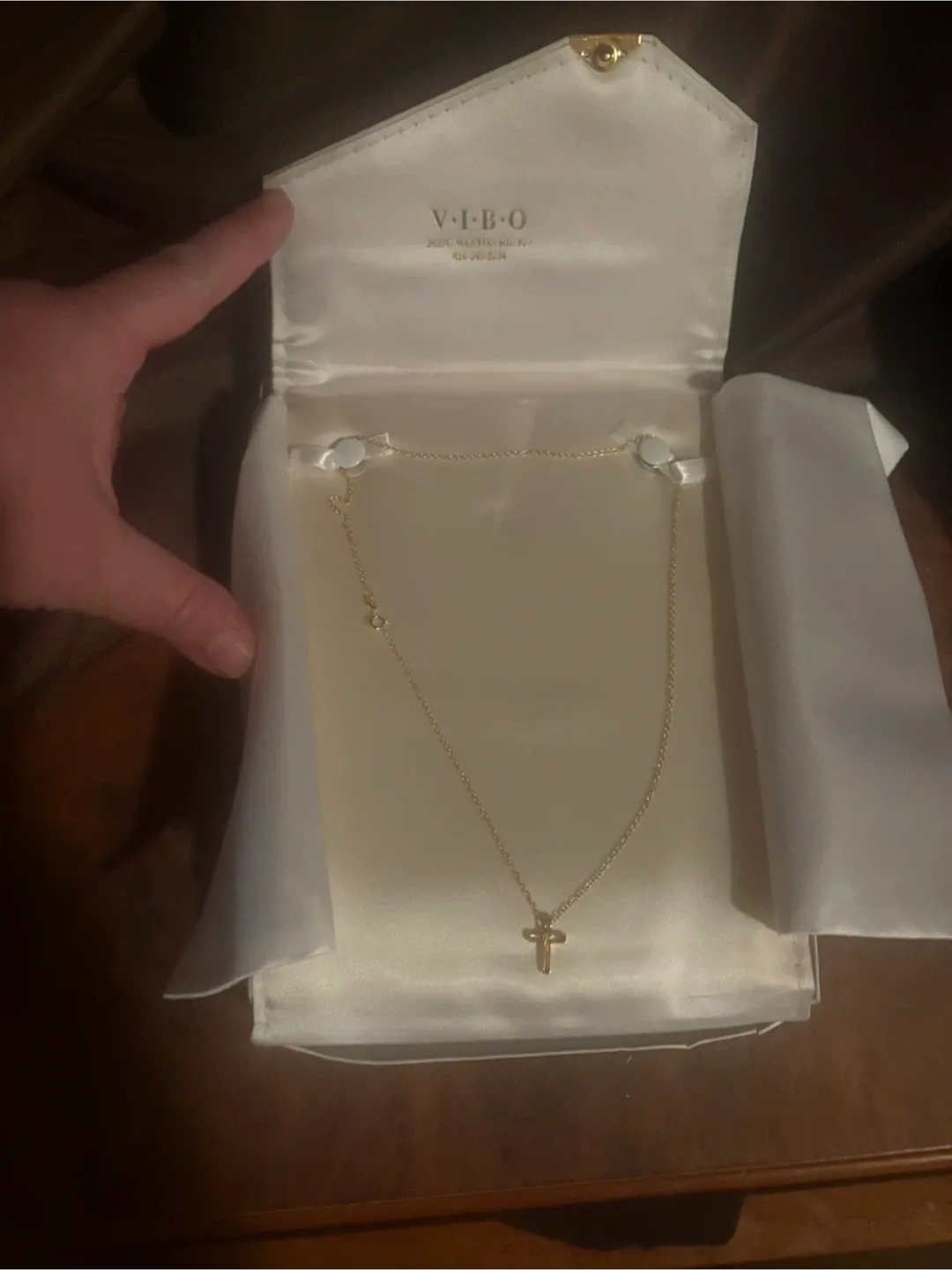 V.I.B.O Gold Cross Necklace 10 ct Gold