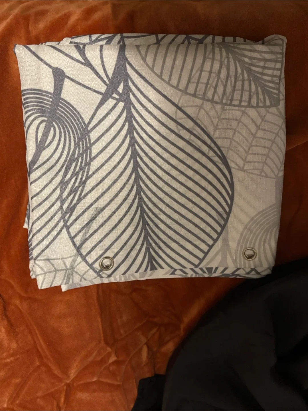 White & Grey Flower Shower Curtain