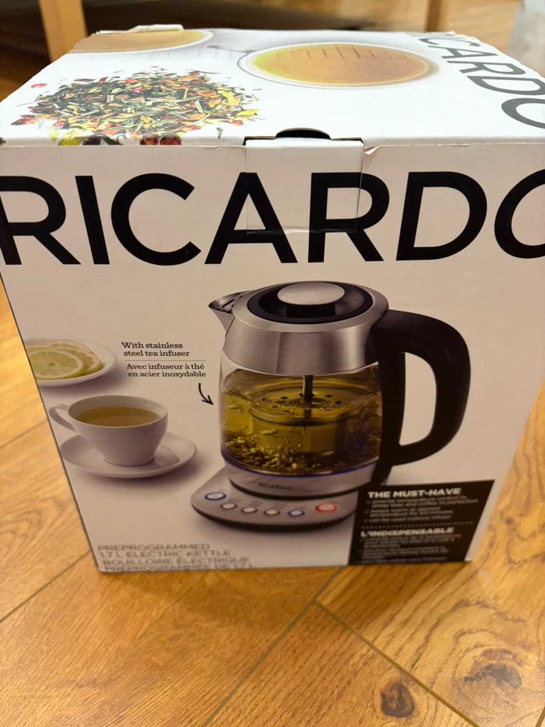 Ricardo 1.7L Electric Kettle with Tea Infuser - New - photo 2
